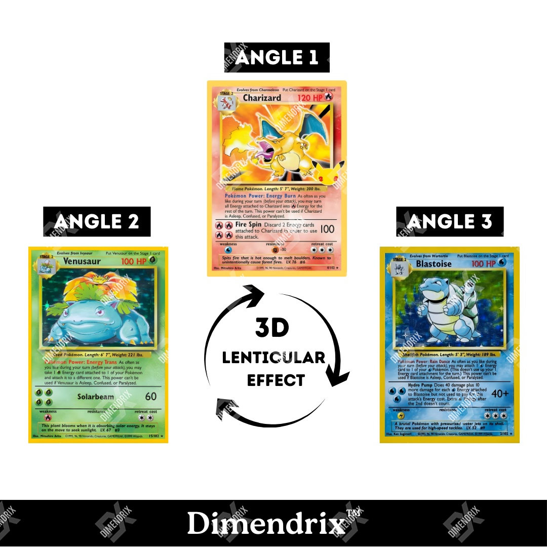 1st Edition Pokemon Cards 3D Lenticular Poster – Dimendrix™