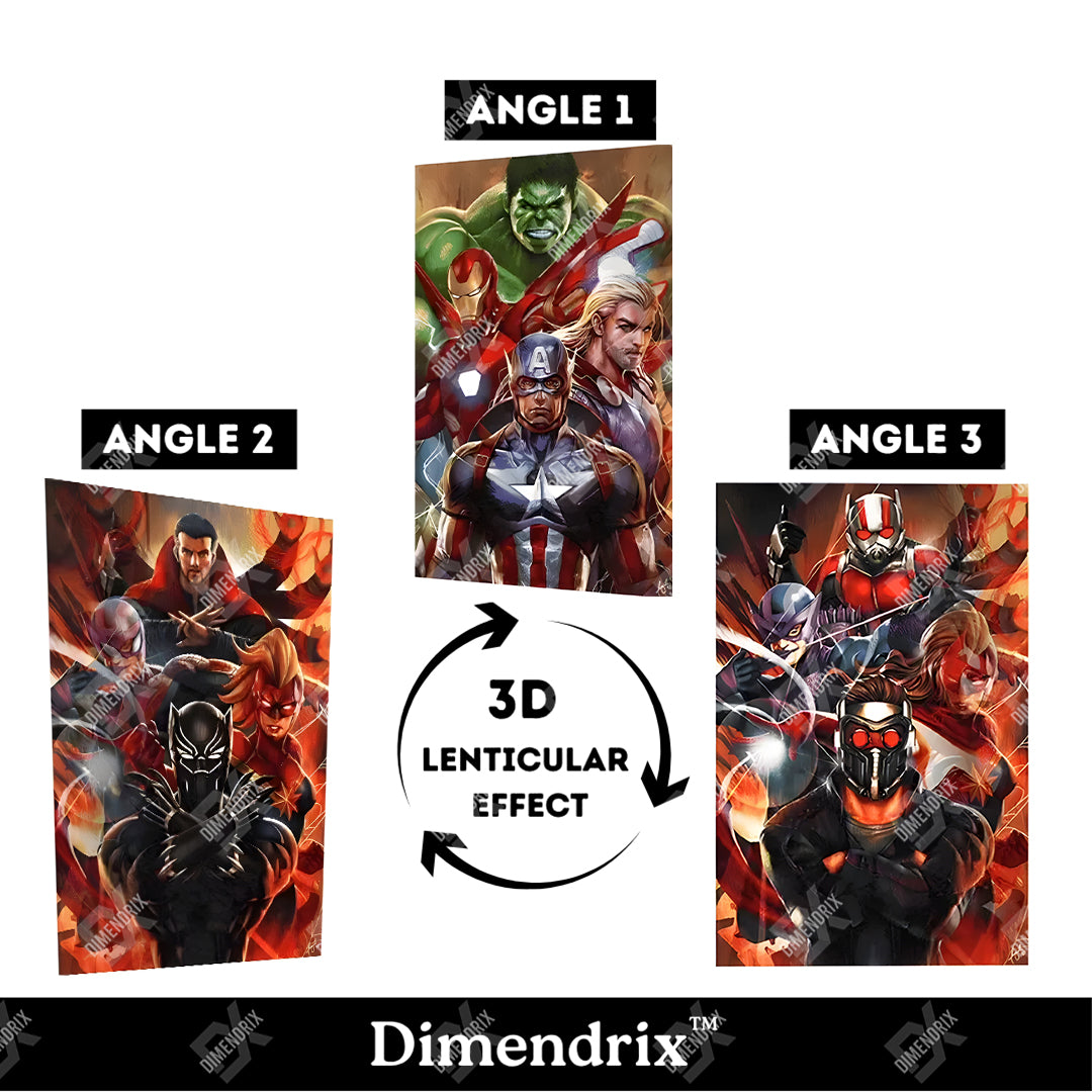 Marvel Superheroes 3D Lenticular Poster – Dimendrix™