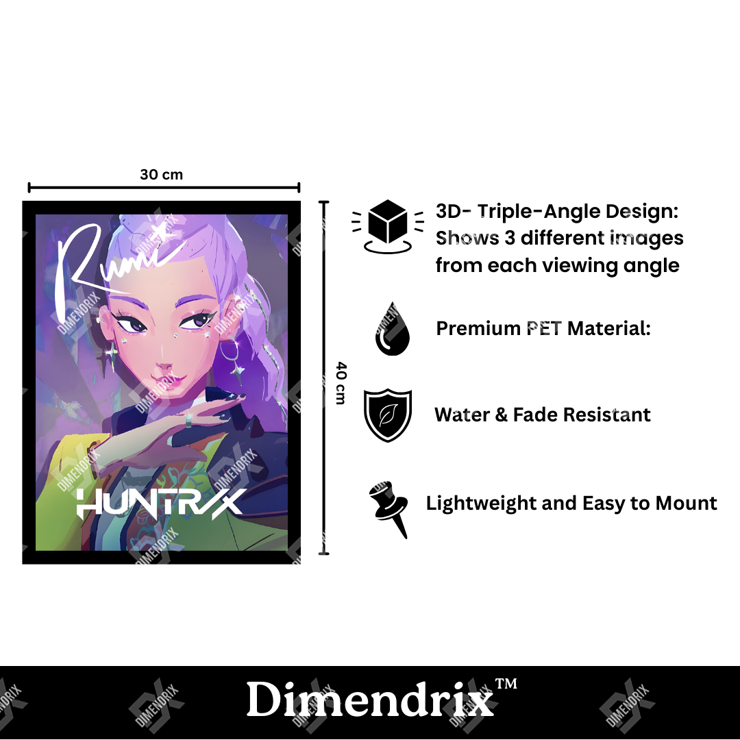 K-Pop Demon Hunters Idol Portrait 3D Lenticular Poster – Dimendrix™