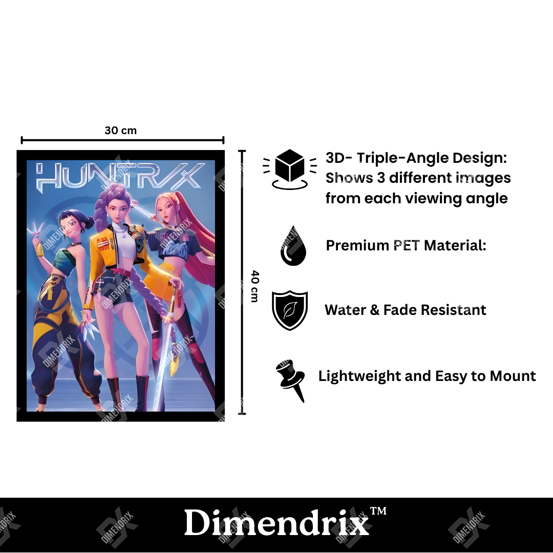 K-Pop Demon Hunters Battle Squad 3D Lenticular Poster – Dimendrix™