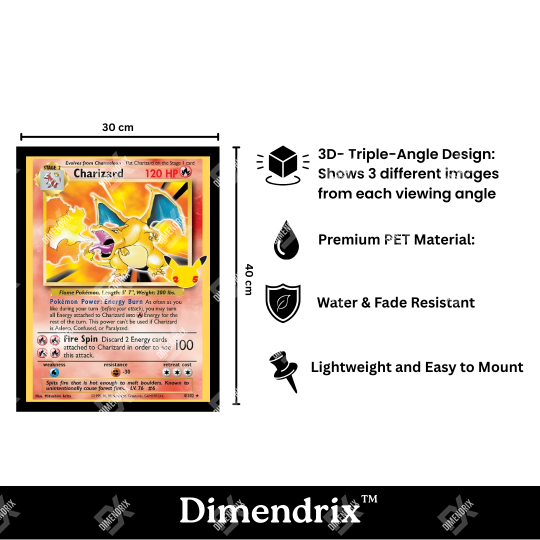 1st Edition Pokemon Cards 3D Lenticular Poster – Dimendrix™