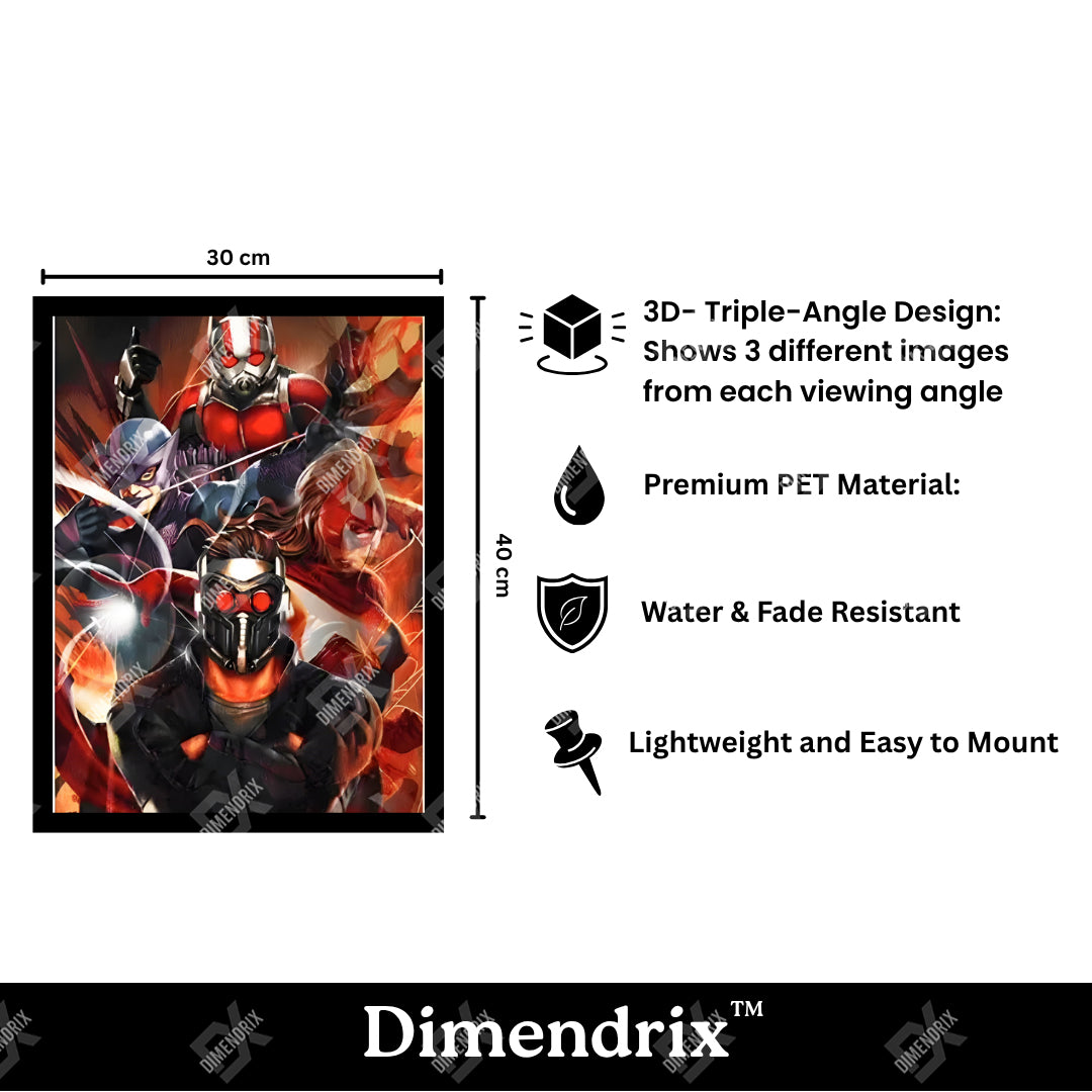 Marvel Superheroes 3D Lenticular Poster – Dimendrix™