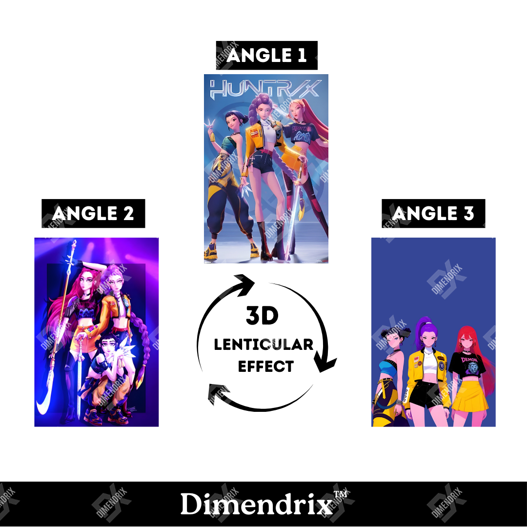 K-Pop Demon Hunters Battle Squad 3D Lenticular Poster – Dimendrix™